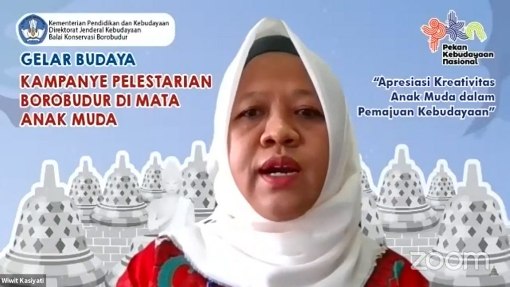 Kepala Balai Konservasi Borobudur, Wiwit Kasiyati memberikan kata sambutan