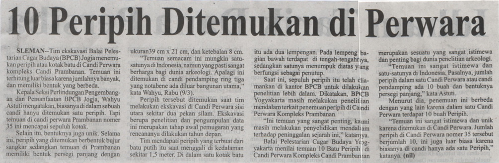 Read more about the article Penemuan Peripih di Kompleks Candi Prambanan (2)