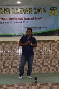 Kasubbag. Tata Usaha BPNB Aceh, pak Piet Rusdi, pada saat penutupan kegiatan Jetrada 2016.