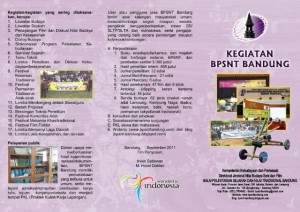 leaflet kegiatan BPSNT Bandung 2011 front