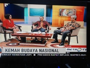 Talkshow Kesejarahan dan Nilai Budaya dengan pembicara Endjat Djaenuderadjat (Direktur Sejarah dan Nilai Budaya) dan Syamsuar (Bupati Siak)