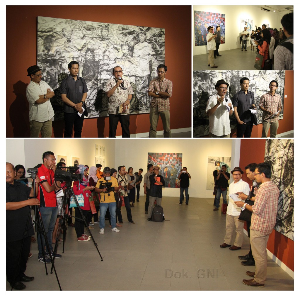 Suasana Press Tour (Press Conference), Sesaat Sebelum Peresmian Pembukaan Pameran Nusantara 2015: Art-Chipelago, Senin Sore (25/5/15), di Galeri Nasional Indonesia