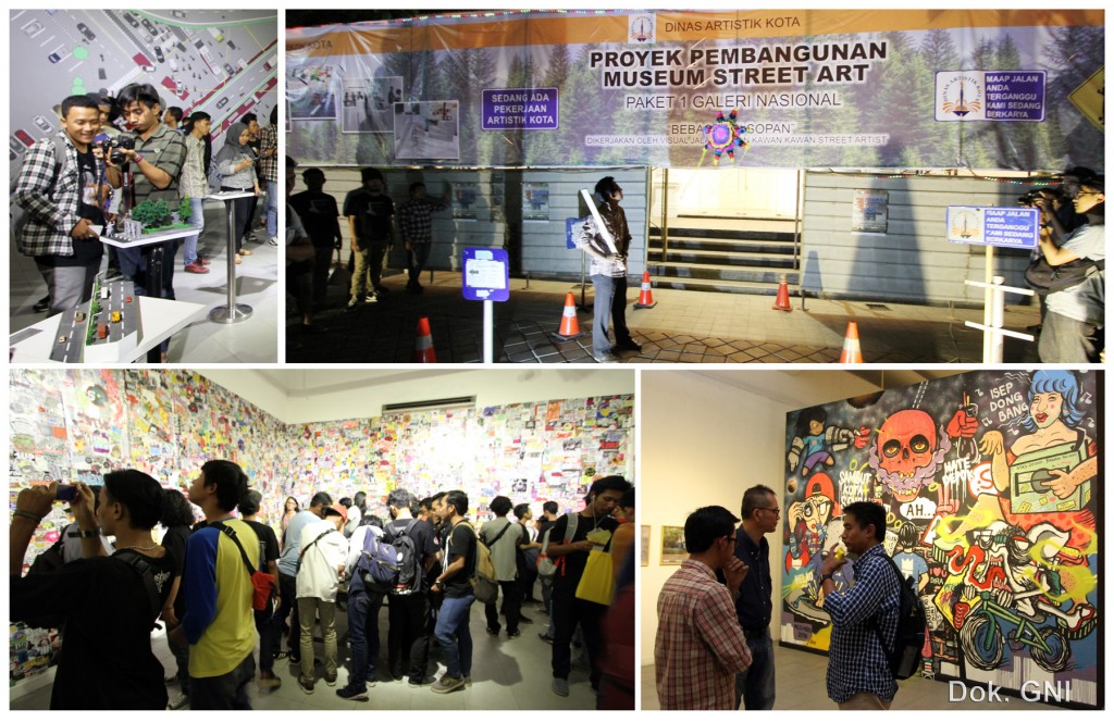 Suasana Pameran Visual Jalanan "Bebas tapi Sopan" di Gedung A Galeri Nasional Indonesia