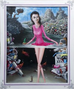 Dyan Condro - Gadis Metropolis Pada Pukul 0700 (96,2 x 116,2 cm - acrylic on canvas)