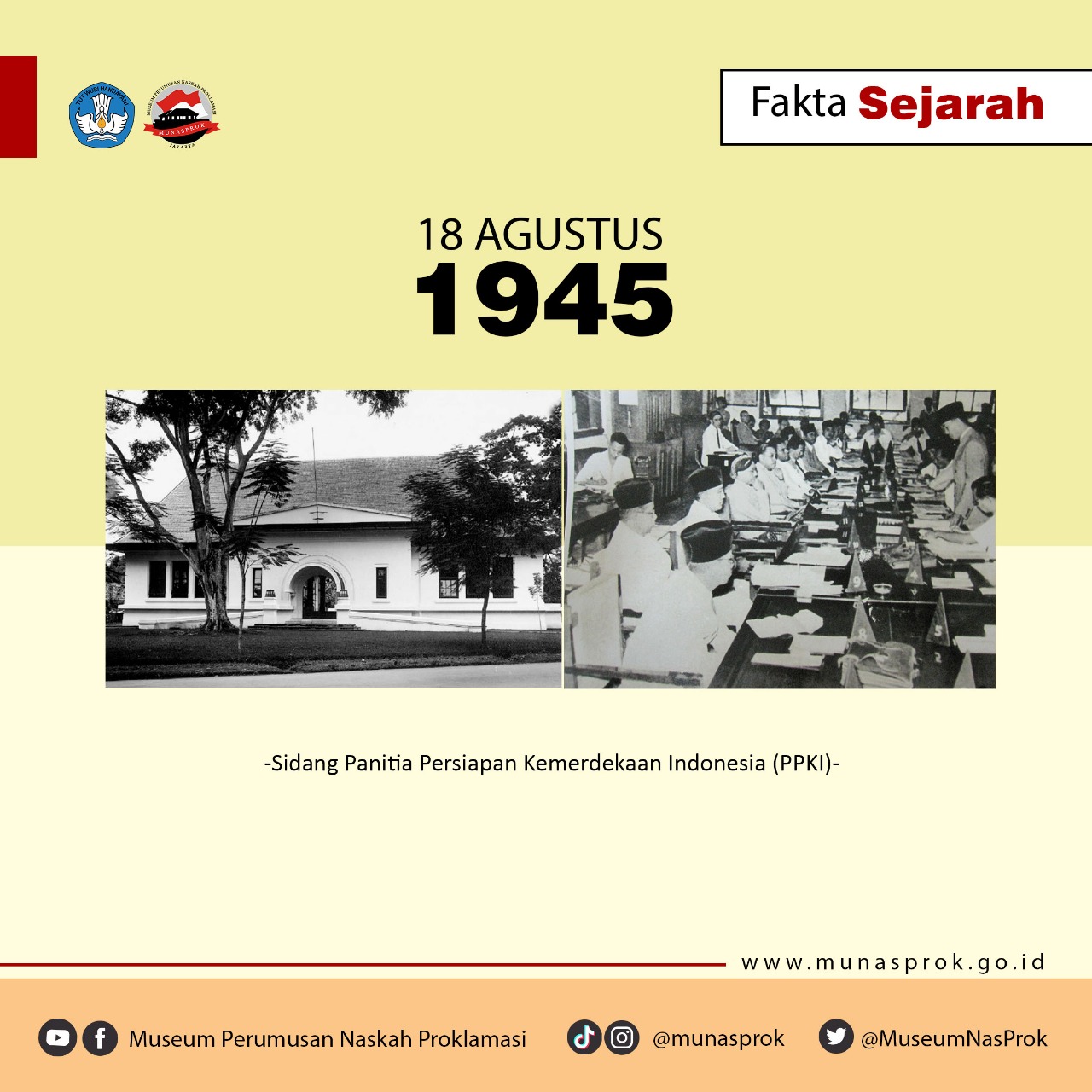 Setelah proklamasi kemerdekaan indonesia ppki mengesahkan undang-undang dasar negara republik indonesia tahun 1945 sebagai