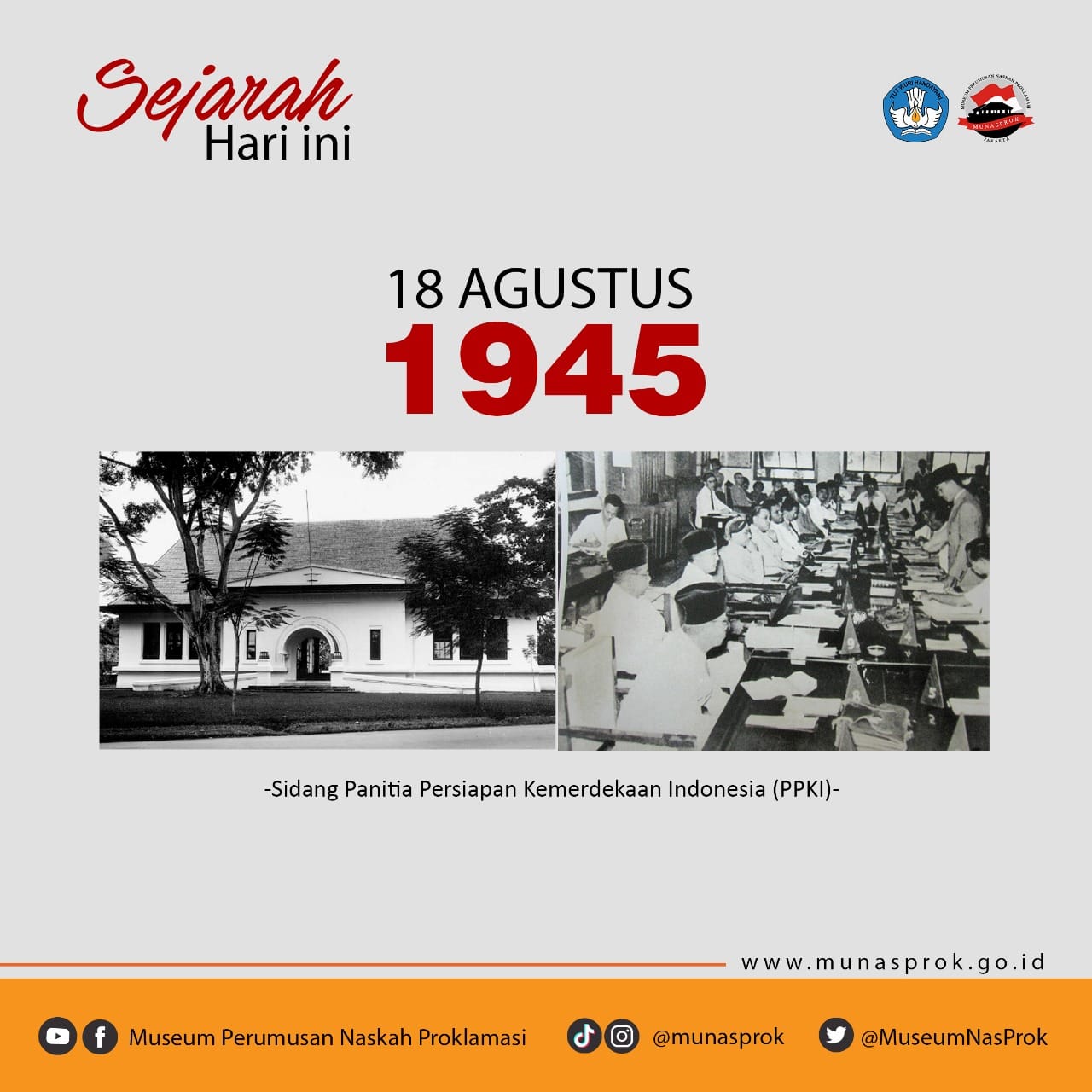 Read more about the article [SEJARAH HARI INI : Sidang PPKI 18 Agustus 1945]