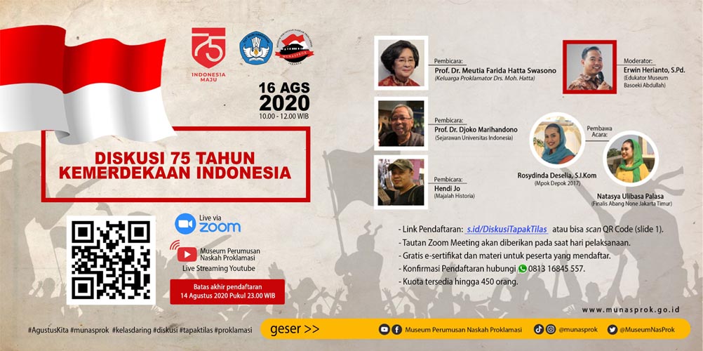 Read more about the article [INFO MUNASPROK : Pendaftaran Peserta “Diskusi 75 Tahun Kemerdekaan Indonesia”]