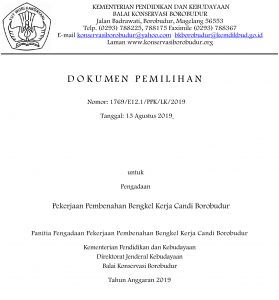 Read more about the article Pengumuman Tender Umum Pekerjaan Pembenahan Bengkel Kerja Candi Borobudur