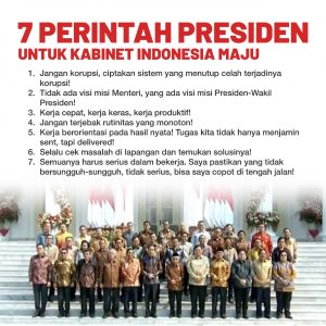 Read more about the article 7 Perintah Presiden untuk Kabinet Indonesia Maju