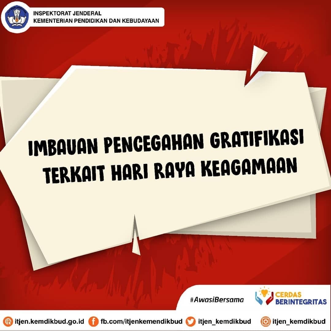 Read more about the article Imbauan Pencegahan Gratifikasi Terkait Hari Raya Keagamaan