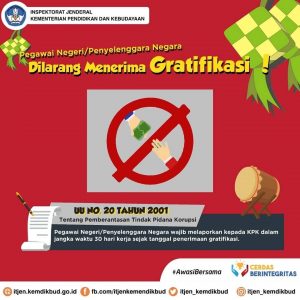 Read more about the article Imbauan Pencegahan Gratifikasi Terkait Hari Raya Keagamaan
