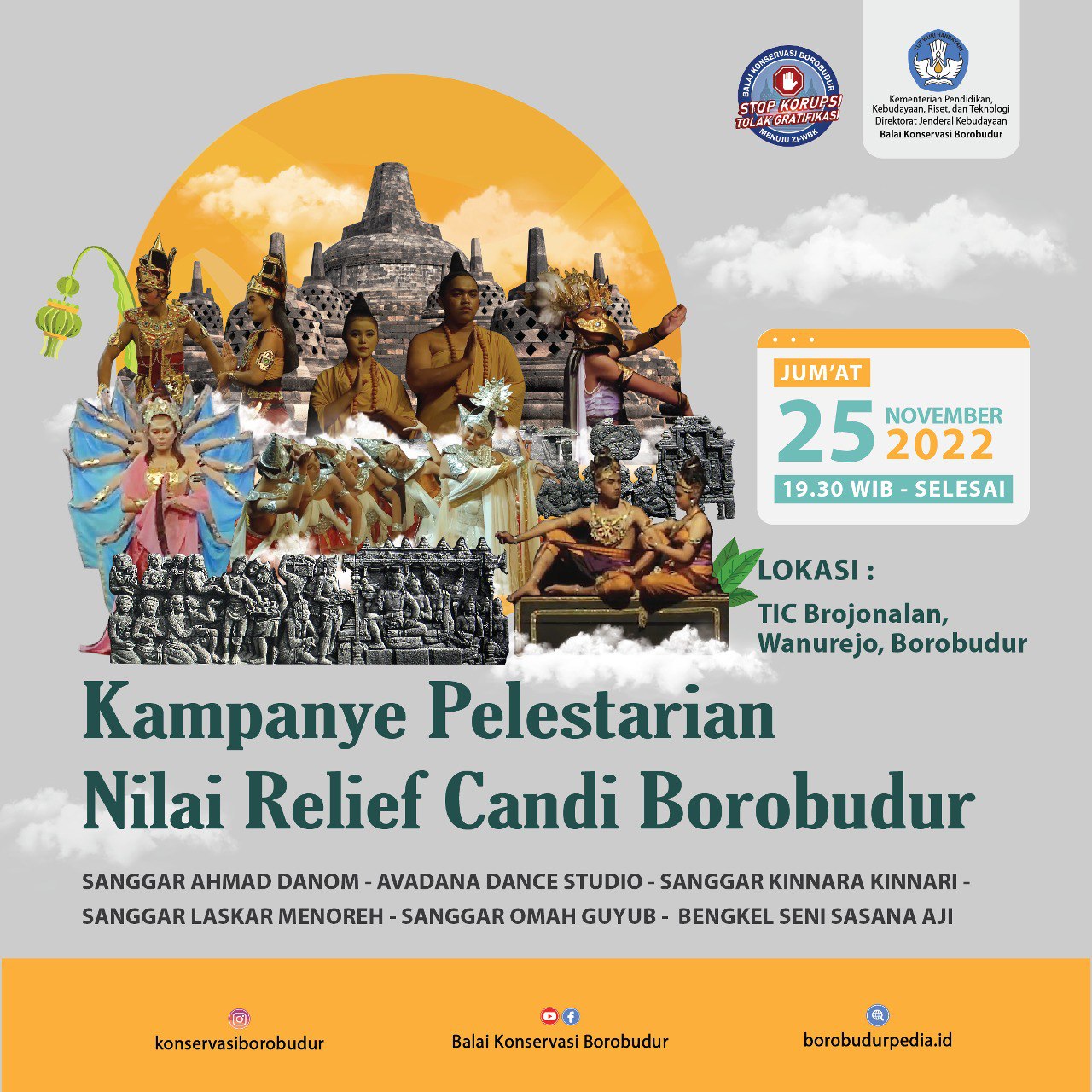 Read more about the article Pagelaran Tari “Kampanye Pelestarian Nilai Relief Candi Borobudur”