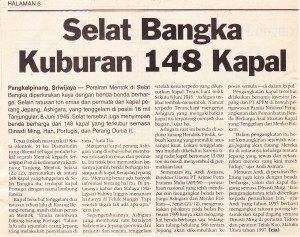 Read more about the article Selat Bangka Kuburan 148 Kapal