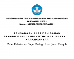 Read more about the article Pengadaan Alat Dan Bahan Rehabilitasi Candi Cetho Kabupaten Karanganyar