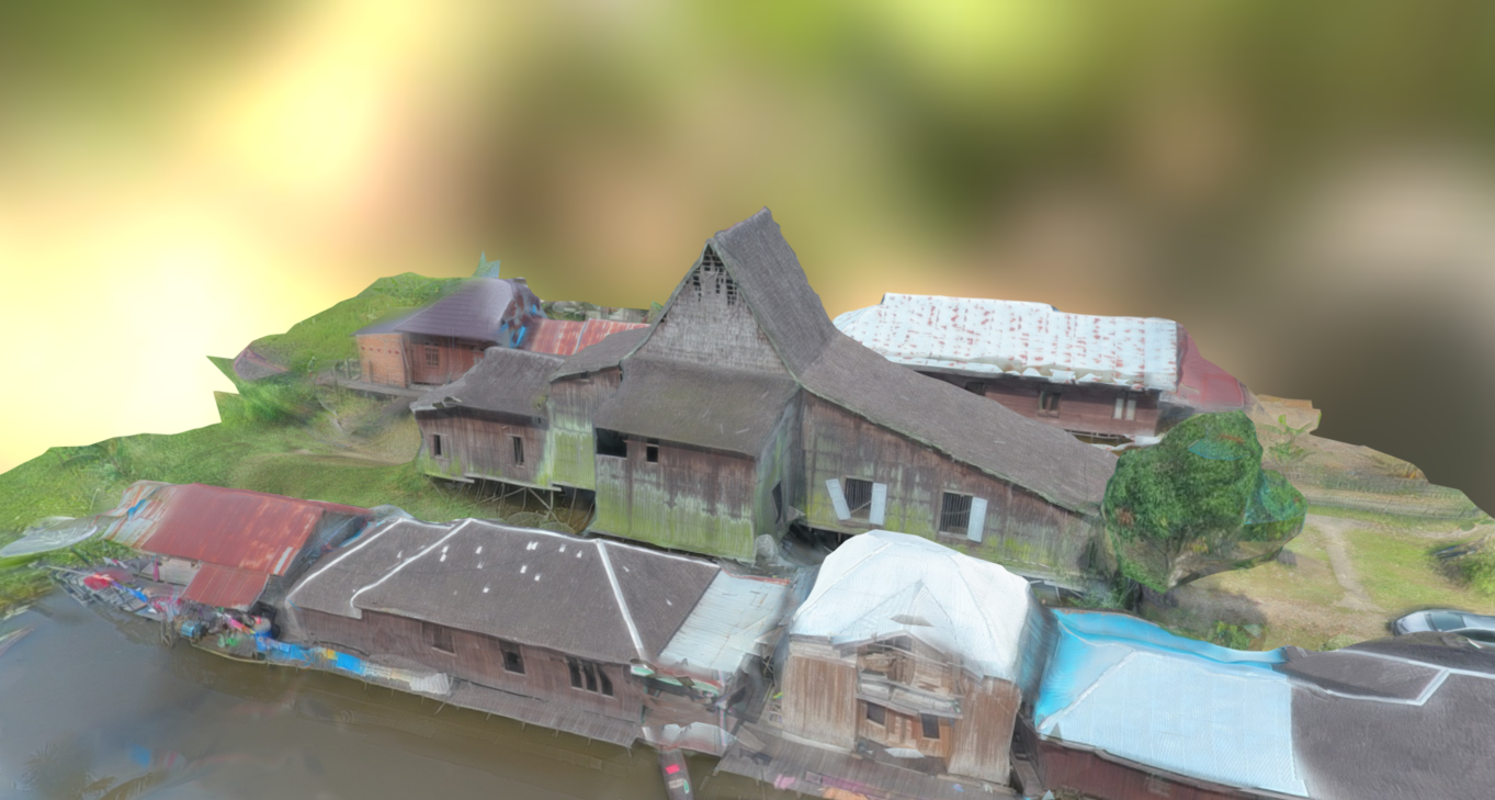 Hasil 3D Model Photogrammetry Rumah Adat Bubungan Tinggi 