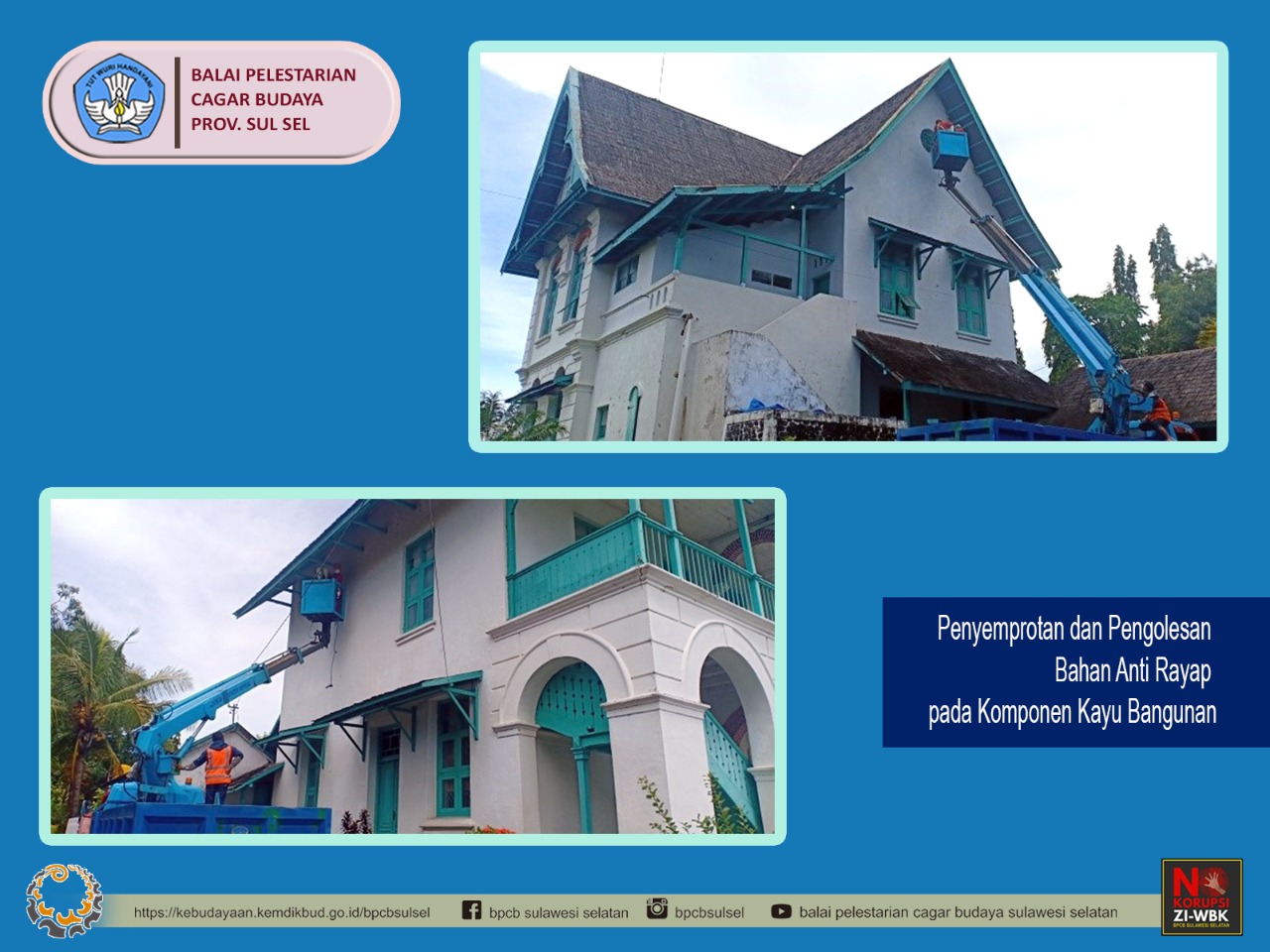 Read more about the article Konservasi Bangunan Villa Yuliana dilakukan oleh Staff BPCB Prov. Sulsel