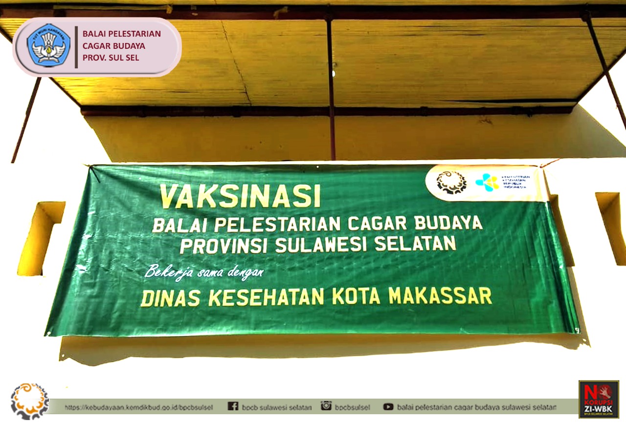 Read more about the article Balai Pelestarian Cagar Budaya Prov. Sulawesi Selatan menjalin kerja sama dengan Dinas Kesehatan Kota Makassar  melakukan Vaksinasi untuk seluruh pegawai dan keluarga