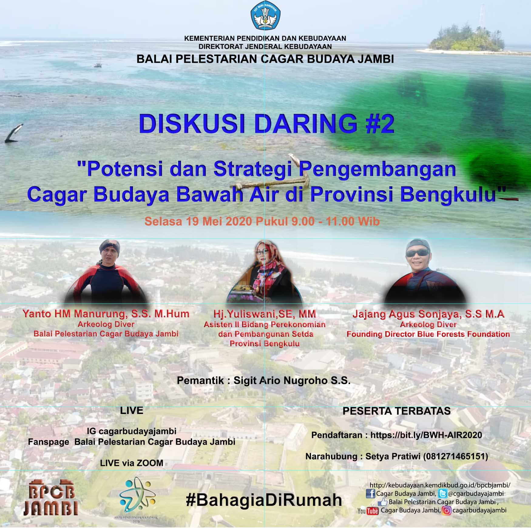 Segera Daftar: Diskusi Daring #2 : Potensi dan Strategi Pengembangan Cagar Budaya Bawah Air di Provinsi Bengkulu