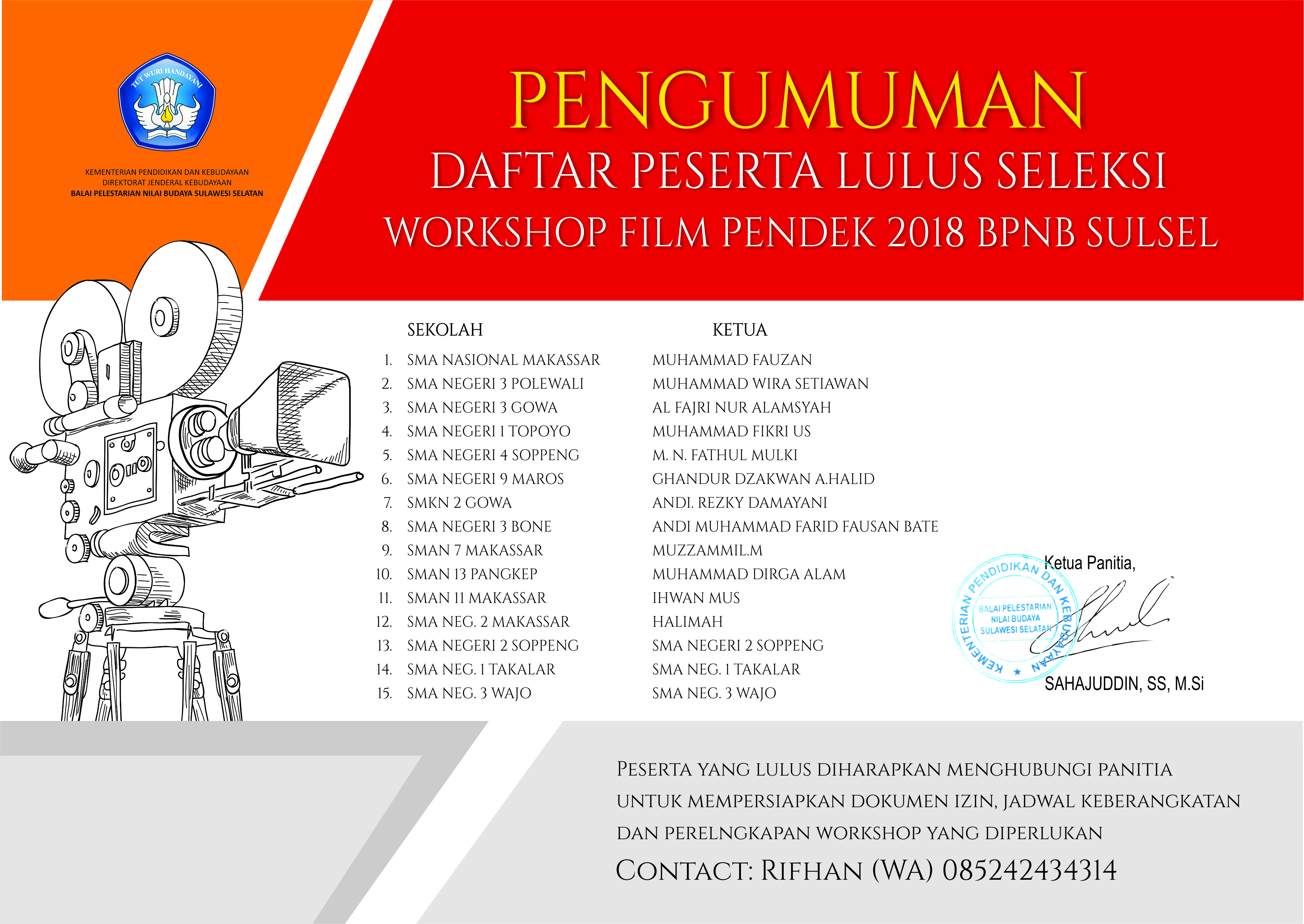 You are currently viewing Pengumuman Peserta Workshop Film Pendek 2018