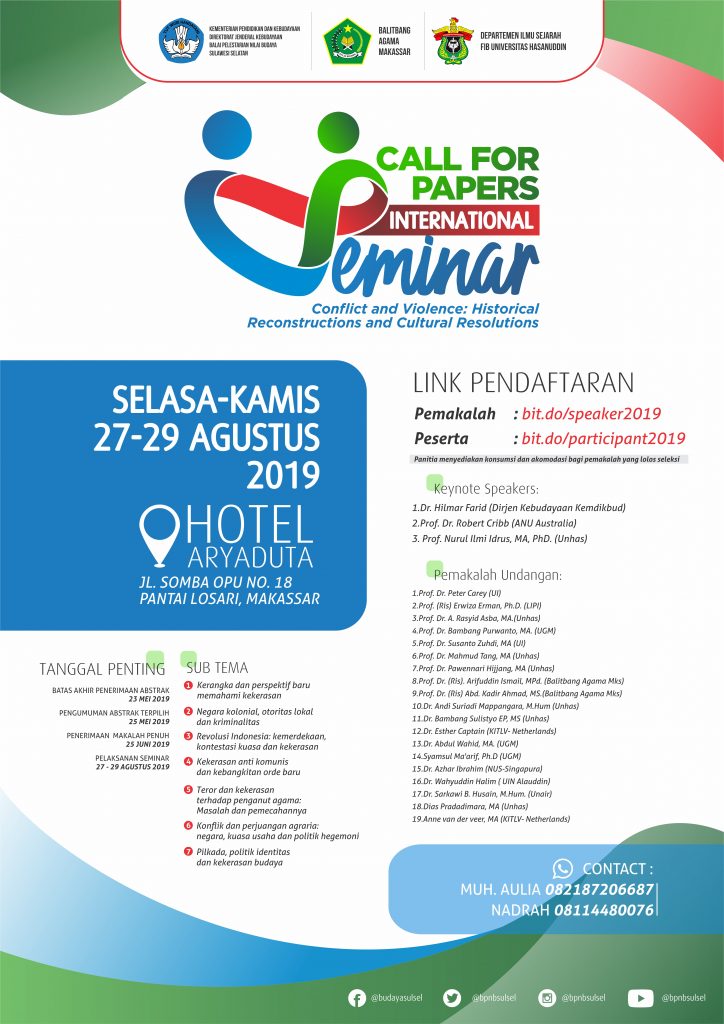 Call For Paper Seminar Internasional Konflik Dan Kekerasan