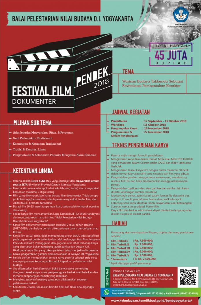 Festival Film Pendek (Dokumenter) BPNB D.I. Yogyakarta 2018