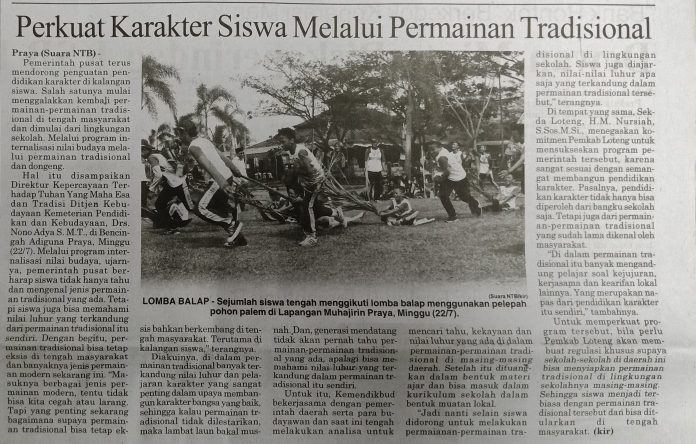 Perkuat Karakter Siswa Melalui Permainan Tradisional