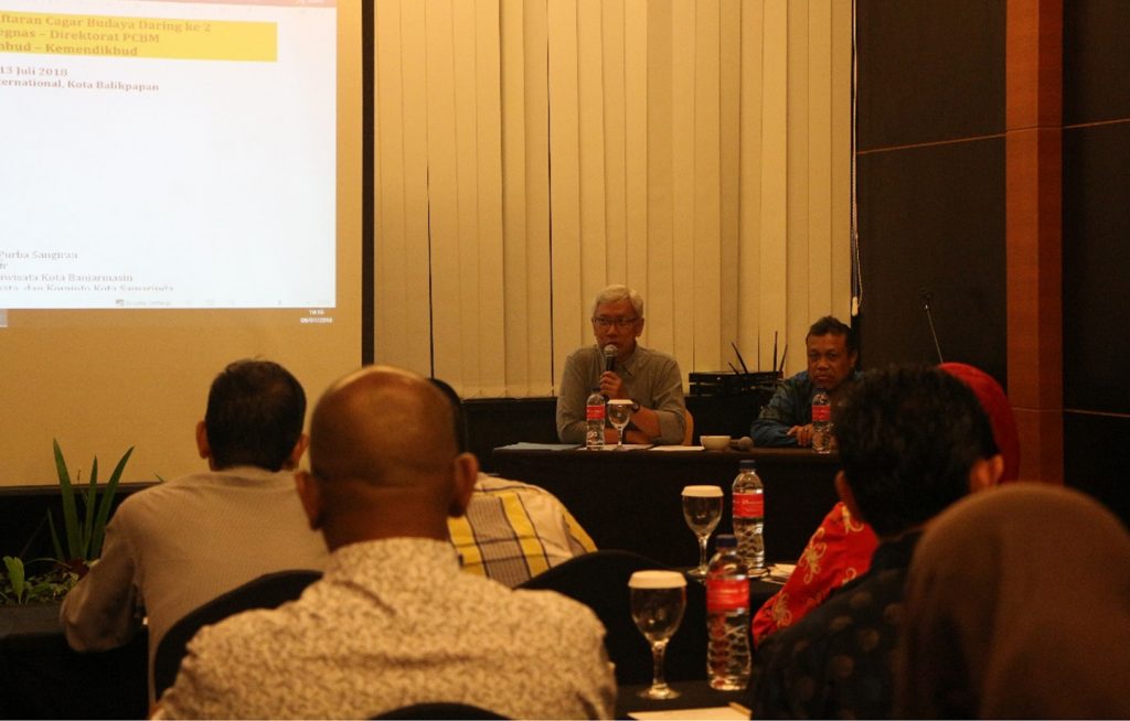 Pembukaan Workshop Pendaftaran Cagar Budaya oleh Kepala Subdirektorat Registrasi Nasional.