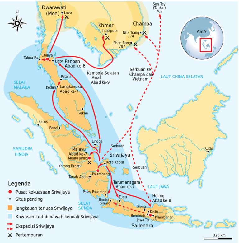 Jalur perdagangan pada masa Kerajaan Sriwijaya.