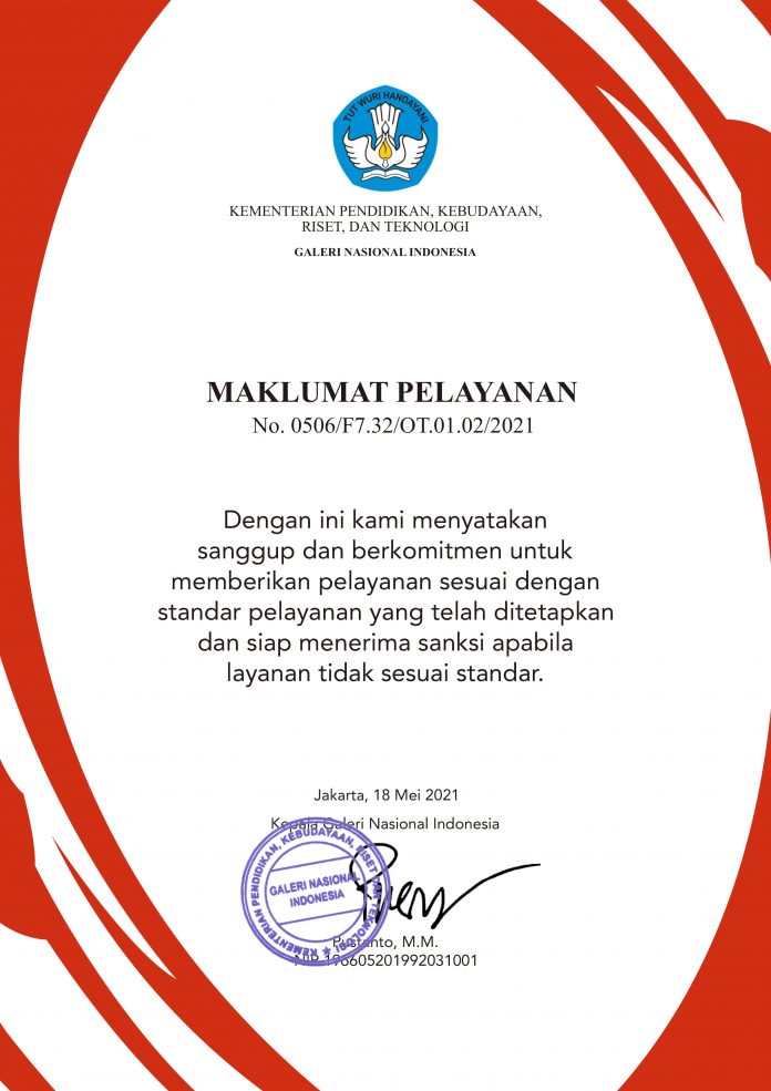 Maklumat Pelayanan Galeri Nasional Indonesia