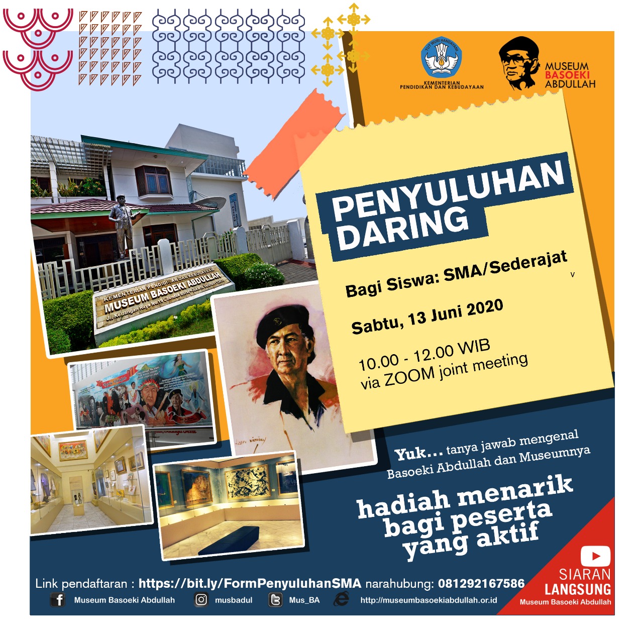 Read more about the article Penyuluhan Daring Museum Basoeki Abdullah Tingkat SMA/Sederajat