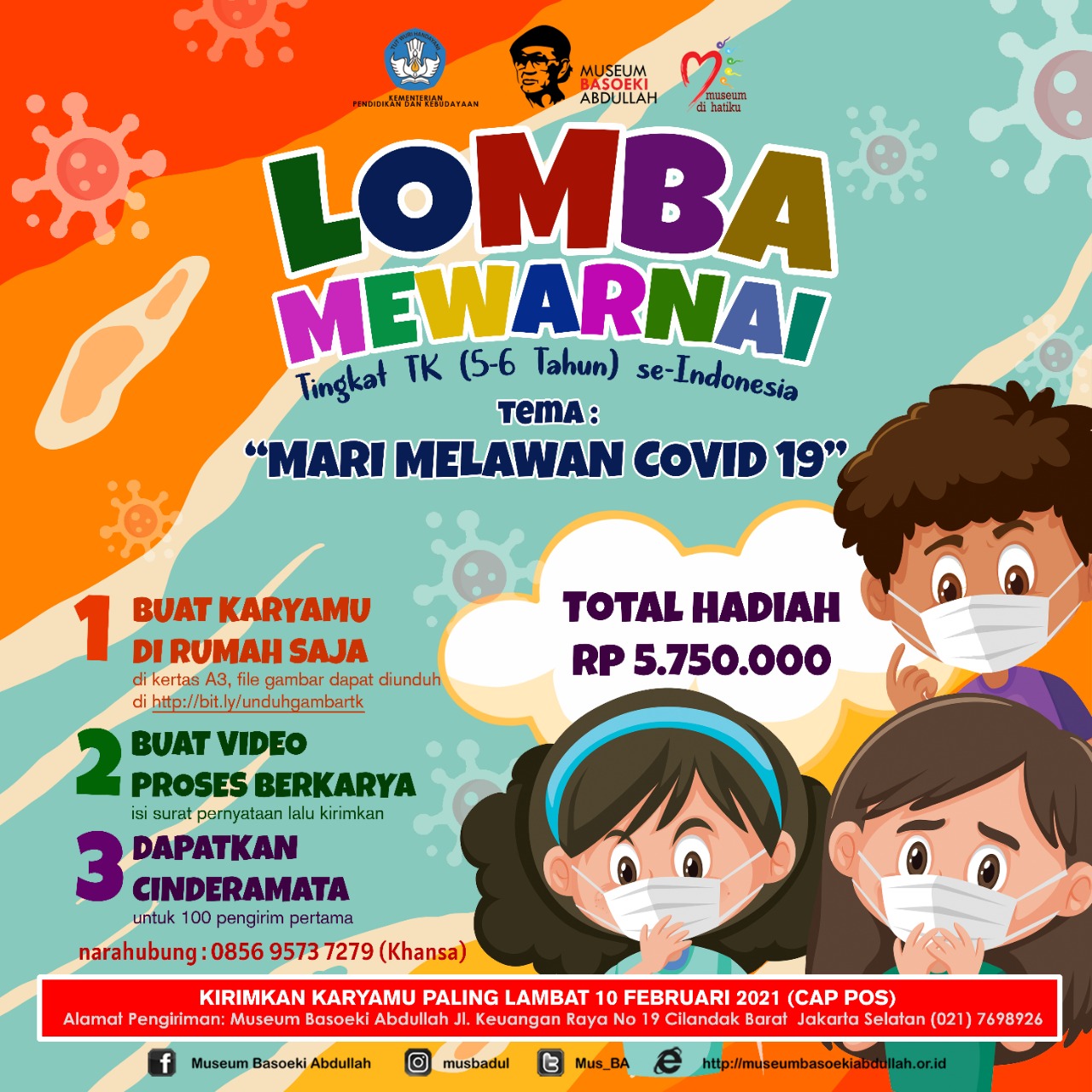 You are currently viewing Lomba Mewarnai Tingkat TK/sederajat (5-6 Tahun) Se-Indonesia
