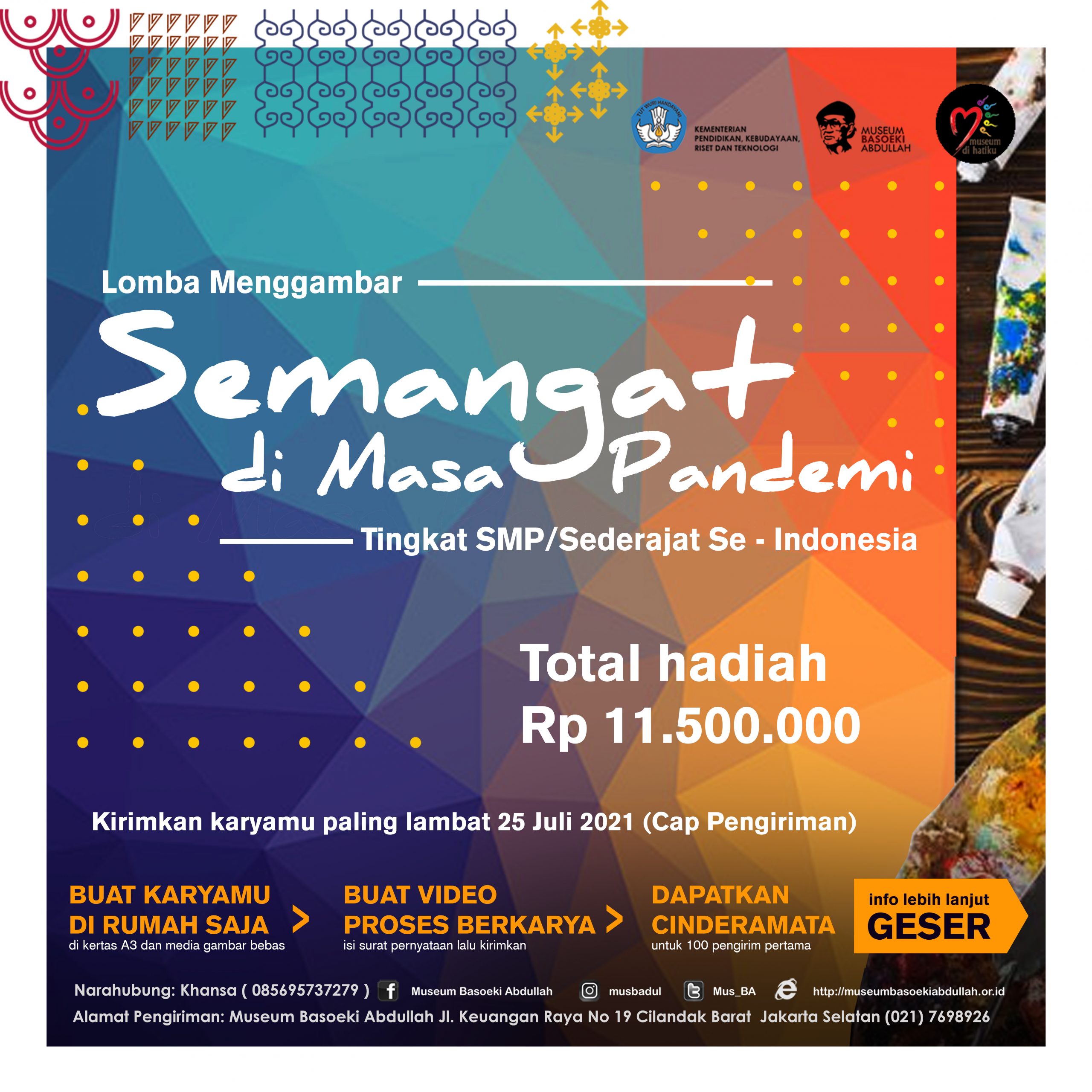 Read more about the article Lomba Menggambar tingkat SMP/sederajat se-Indonesia : “Semangat di masa pandemi”