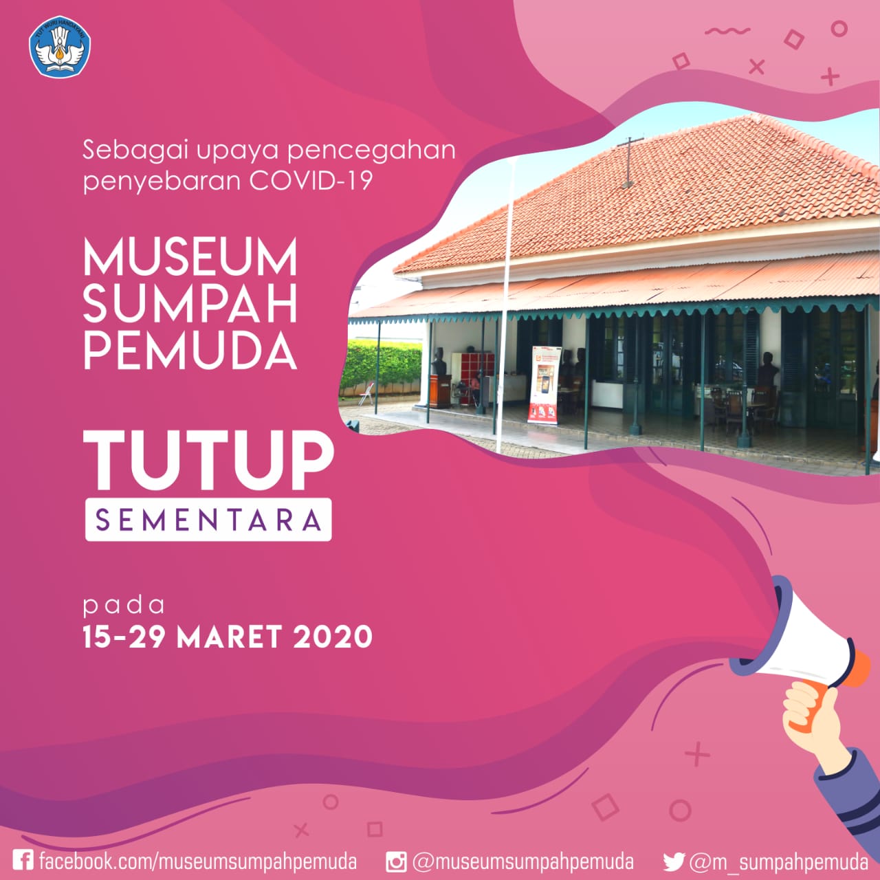 Read more about the article Cegah Covid-19, Museum Sumpah Pemuda Tutup Sementara