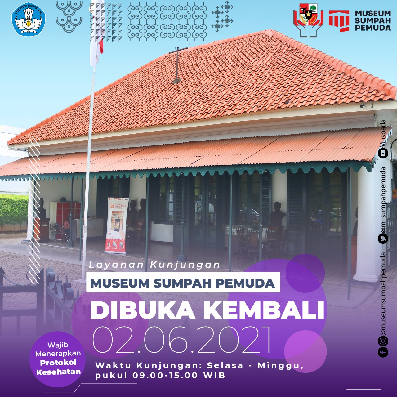 Read more about the article Museum Sumpah Pemuda Kembali Dibuka 2 Juni 2021