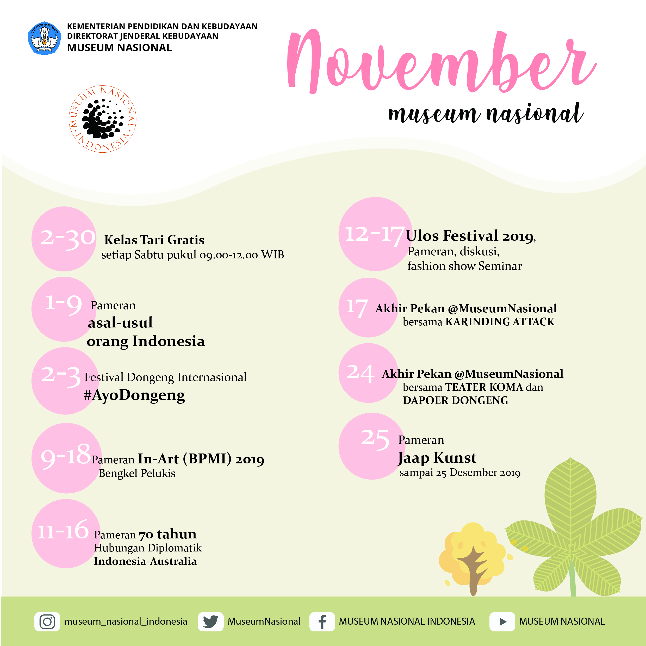 Read more about the article Kalender Kegiatan bulan November 2019